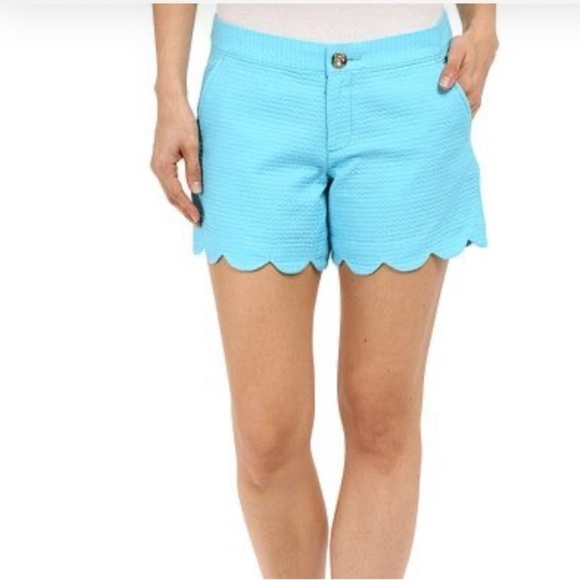 NWT Lilly Pulitzer Pool House Blue The Buttercup Scalloped Shorts - Picture 1 of 10